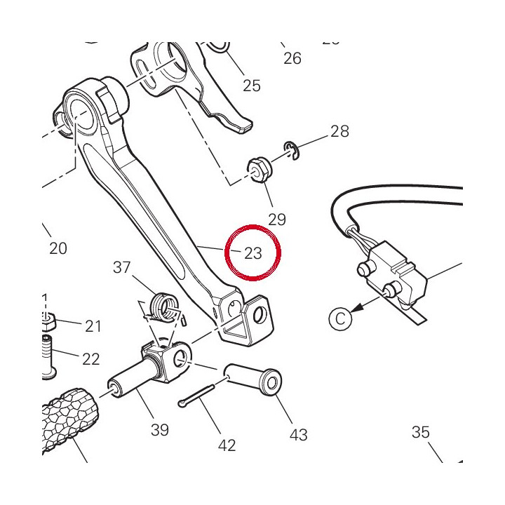 Ensemble levier frein — réf. 96211421AA | Ducati Store