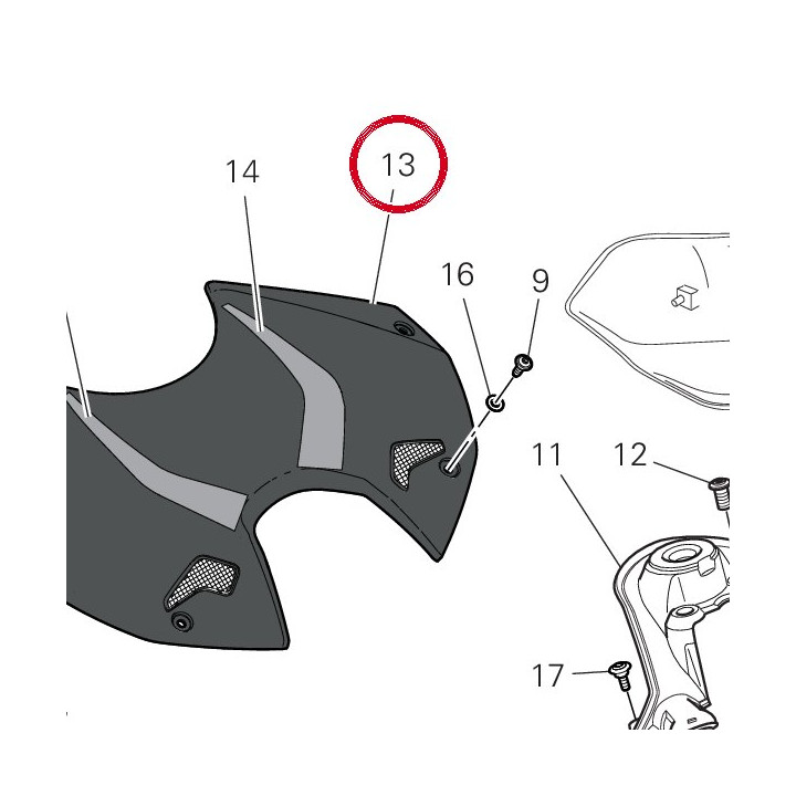 Cache réservoir noir — réf. 4801D691AD | Ducati Store