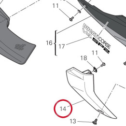 Calotte droit radiateur — réf. 4801A711BA | Ducati Store