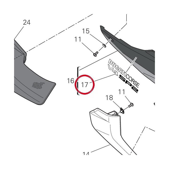 Deca puntale dx V21C sp2 — réf. 4381H421A | Ducati Store