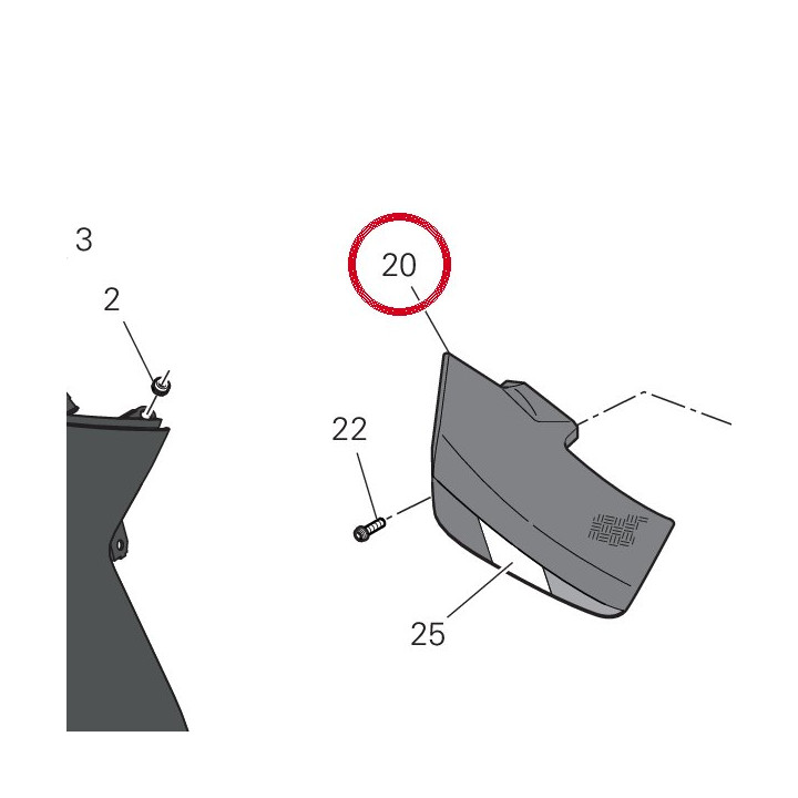 Aile droite supérieure — réf. 96912171AB | Ducati Store