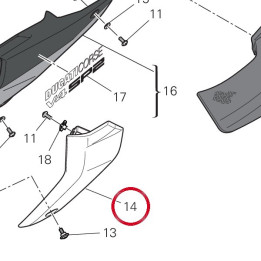 Calotte gauche radiateur — réf. 4801A721BA | Ducati Store