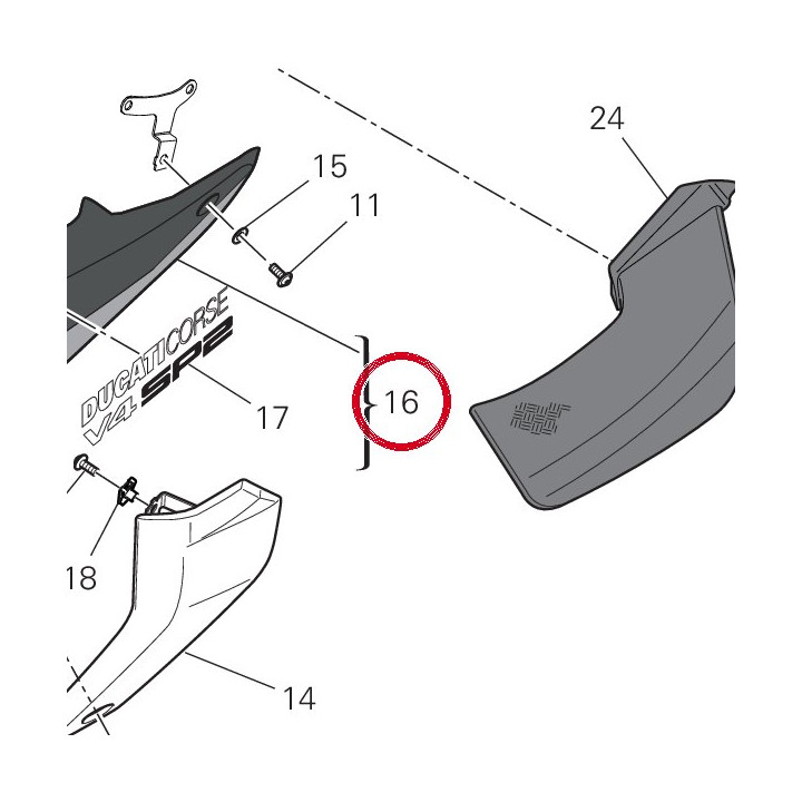 Embout gauche 4801A661BD — réf. 4801A661BD | Ducati Store