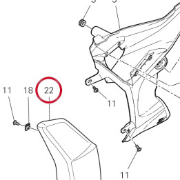 Calotte gauche radiateur — réf. 4801A701BA | Ducati Store
