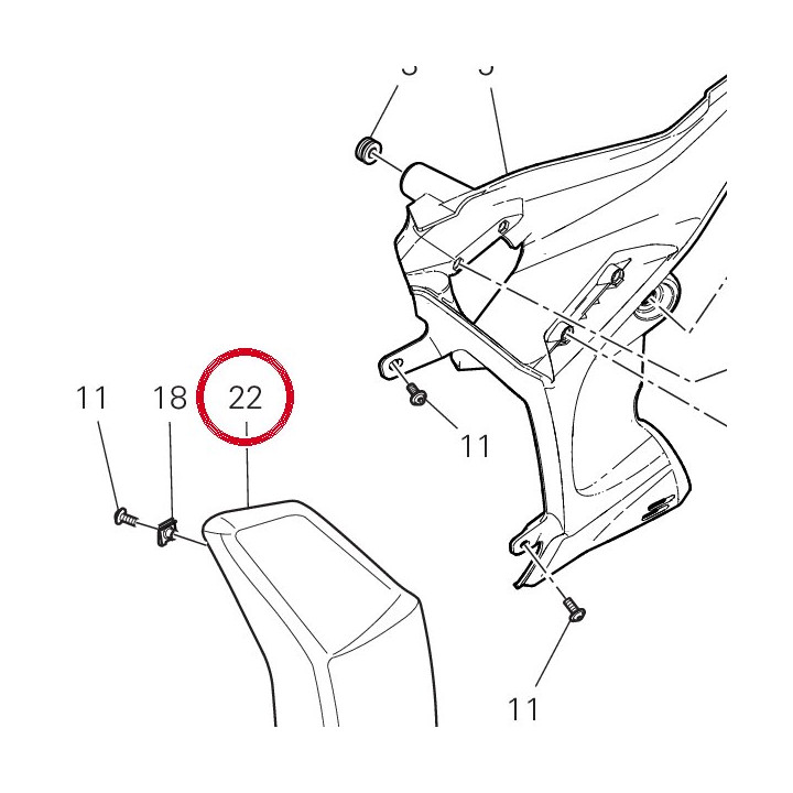 Calotte gauche radiateur — réf. 4801A701BA | Ducati Store