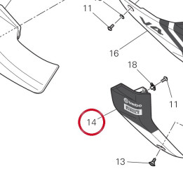 Calotte droit radiateur — réf. 4801A711BC | Ducati Store