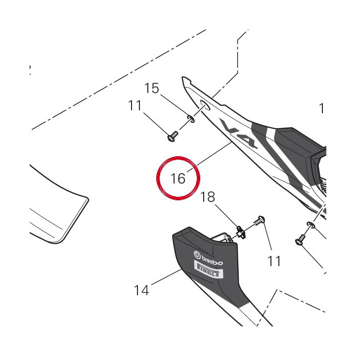 Embout droit 4801A651AL — réf. 4801A651AL | Ducati Store