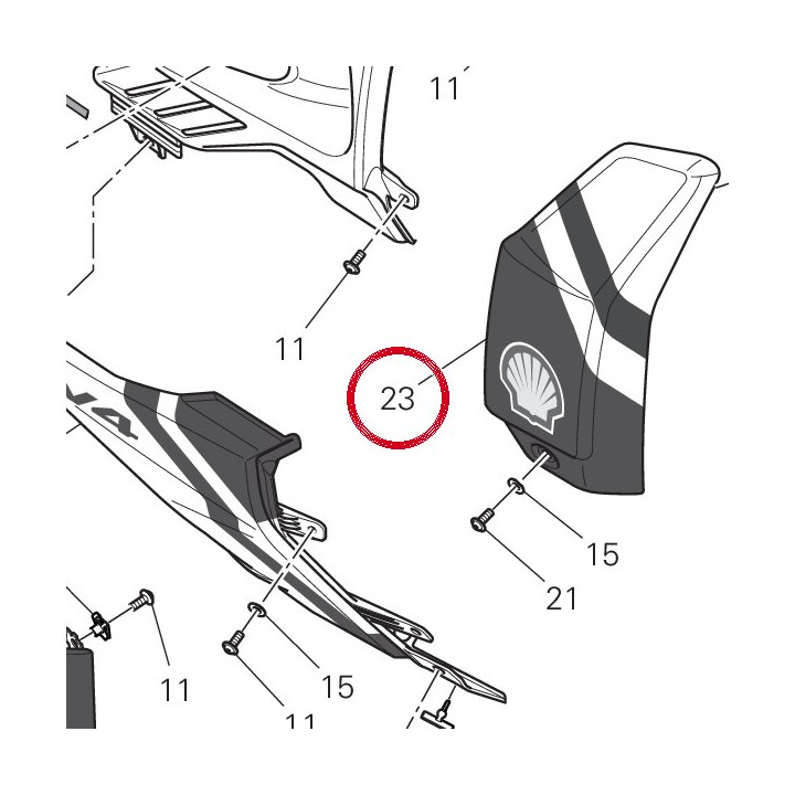 Cover dx rad. acqua — réf. 4801A691BC | Ducati Store