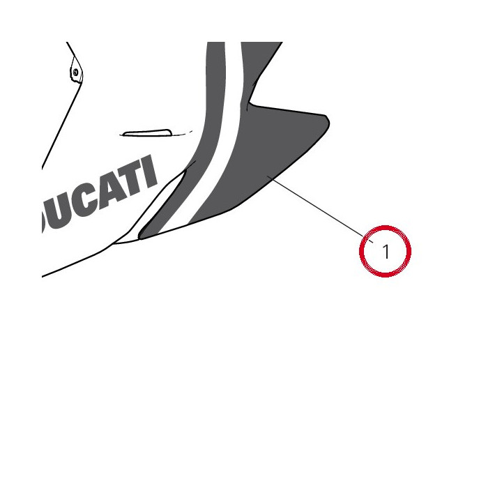 Calotte gauche 4802D711AD — réf. 4802D711AD | Ducati Store