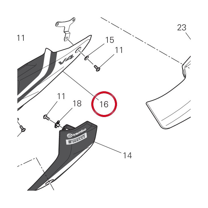 Embout gauche 4801A661BE — réf. 4801A661BE | Ducati Store