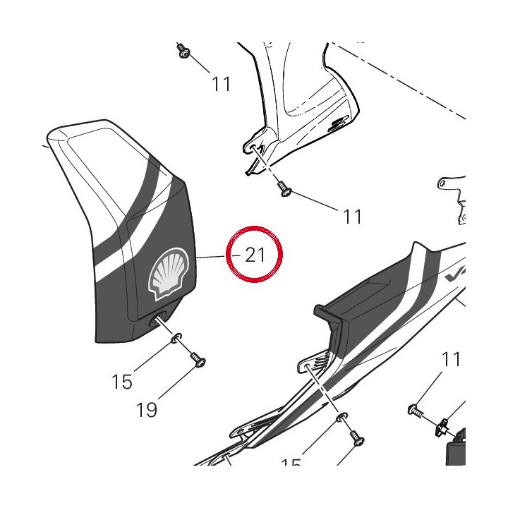 Calotte gauche radiateur — réf. 4801A701BC | Ducati Store
