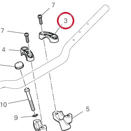 Upper handlebar bracket lh — réf. 36016631AA | Ducati Store