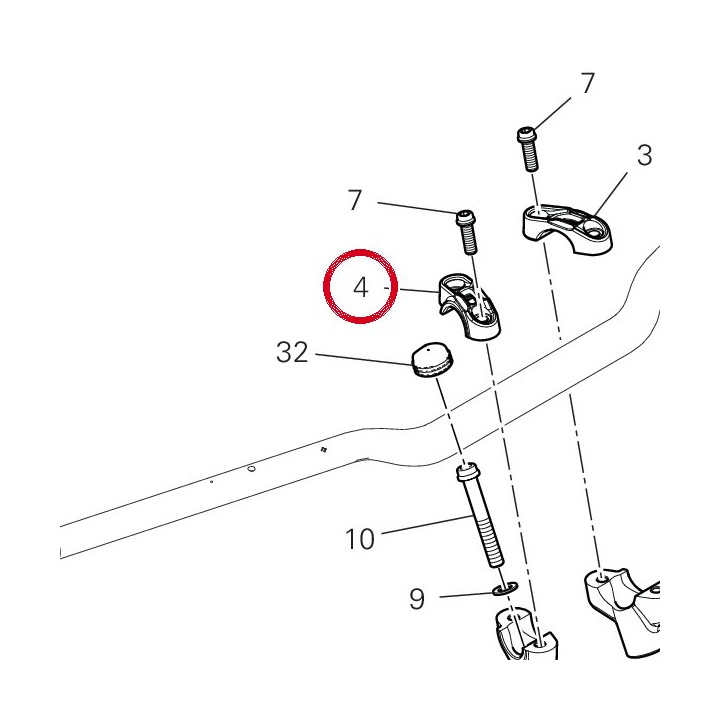 Cavalier guidon, supérieur — réf. 36016621AA | Ducati Store