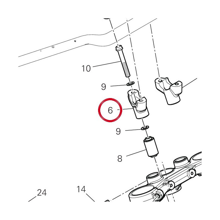 Bride guidon, inférieur — réf. 36013012AA | Ducati Store