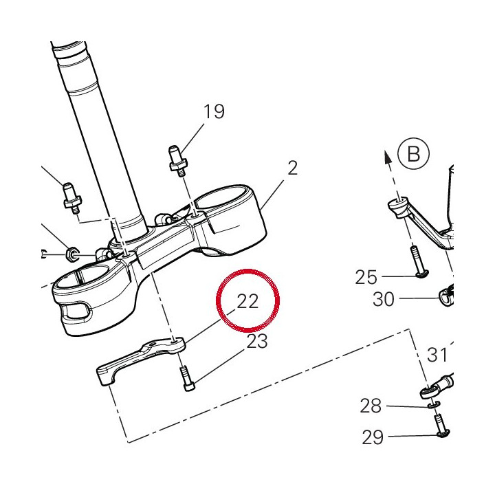 Steer damper bracket — réf. 82919111AA | Ducati Store