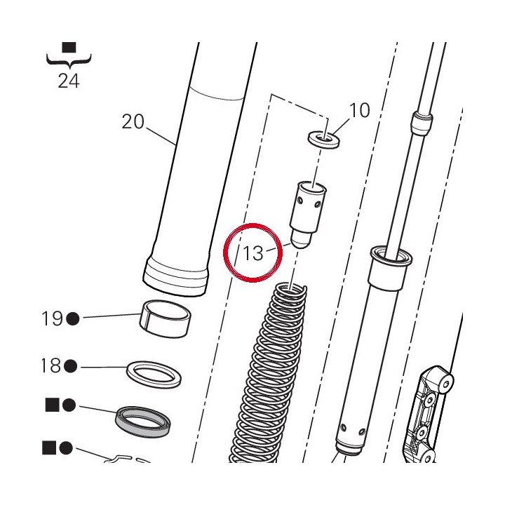 Tube de precharge 34916001A — réf. 34916001A | Ducati Store