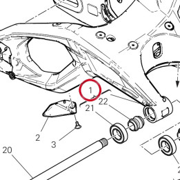 Bras oscillant arrière — réf. 37029381BA | Ducati Store
