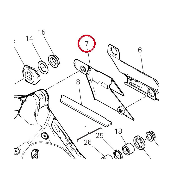 Patin chaîne supérieure — réf. 44713241A | Ducati Store
