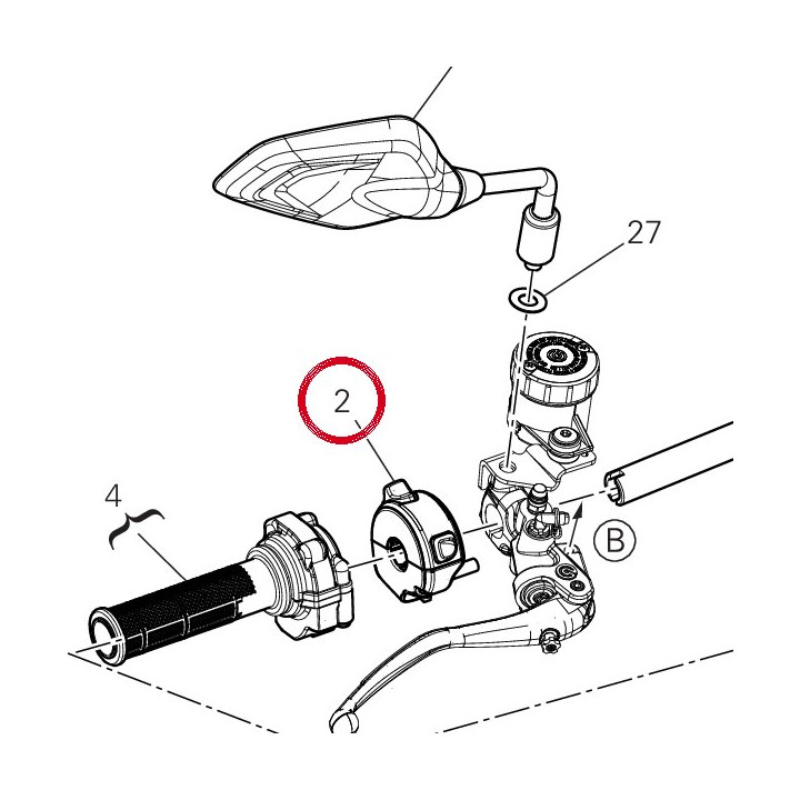 Commutateur droit 65010641C — réf. 65010641D | Ducati Store
