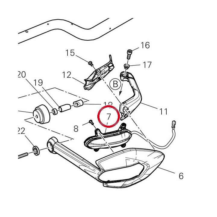 Clignotant droit 53010801B — réf. 53010801B | Ducati Store