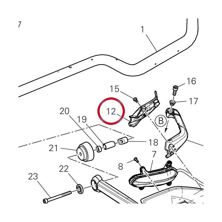 Couvercle droit 4601U401A — réf. 4601U401A | Ducati Store