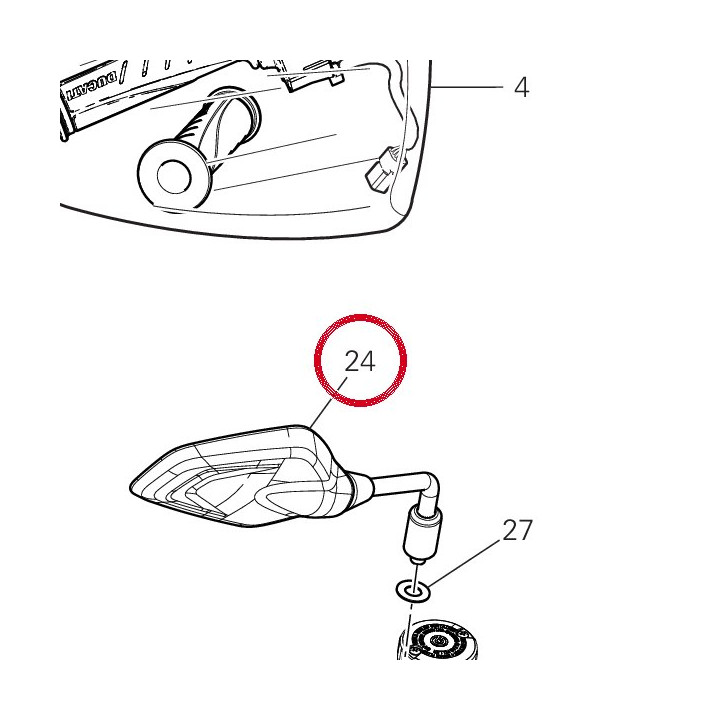 Miroir droit 52310751B — réf. 52310751B | Ducati Store