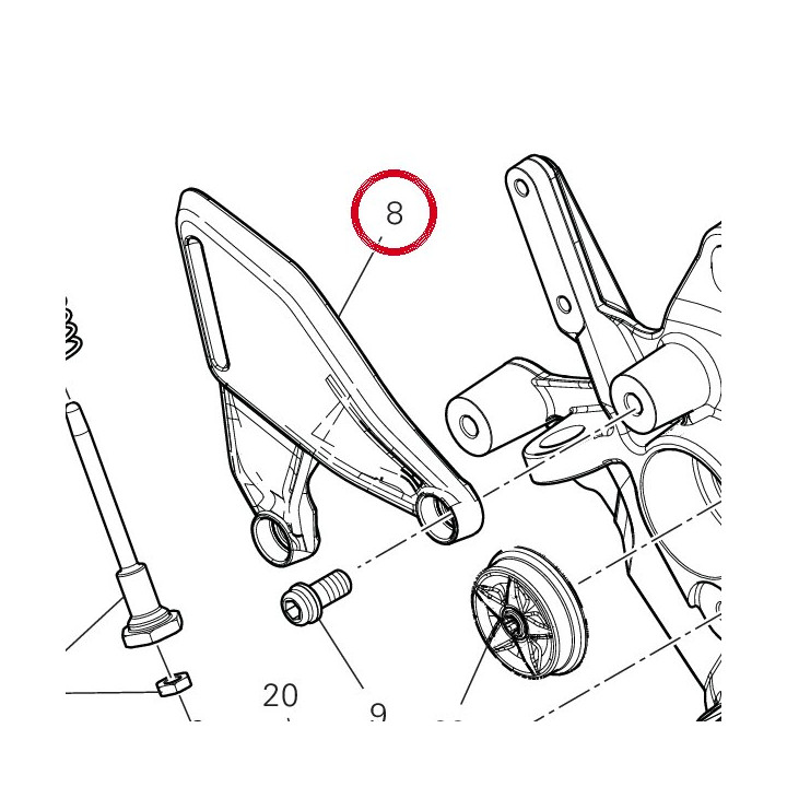 Pare-Talon droit 46014621A — réf. 46014621A | Ducati Store