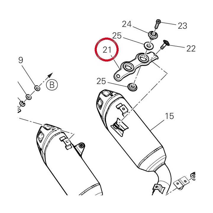 Equerre silencieux — réf. 57611111AA | Ducati Store