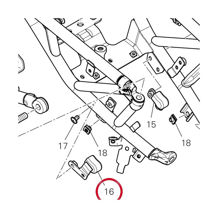 Support droit R╘servoir — réf. 82729541AA | Ducati Store