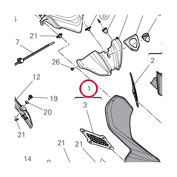 Cupolino inferiore — réf. 481P0201BA | Ducati Store