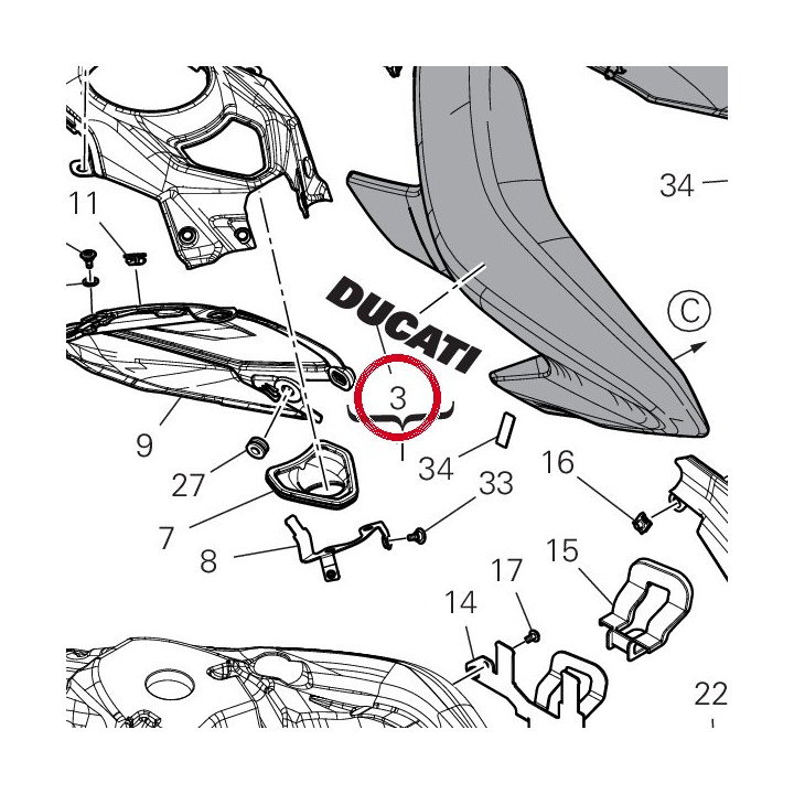 Decalco cover serbatoio dx — réf. 4381Q131A | Ducati Store