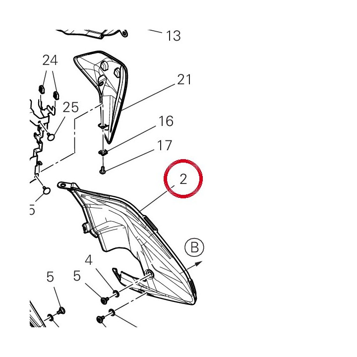 Couvercle gauche R╘servoir — réf. 4801F271A | Ducati Store
