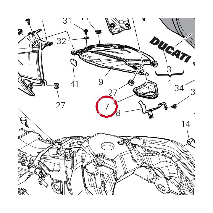 Ignition lock cover V23L — réf. 67210742A | Ducati Store