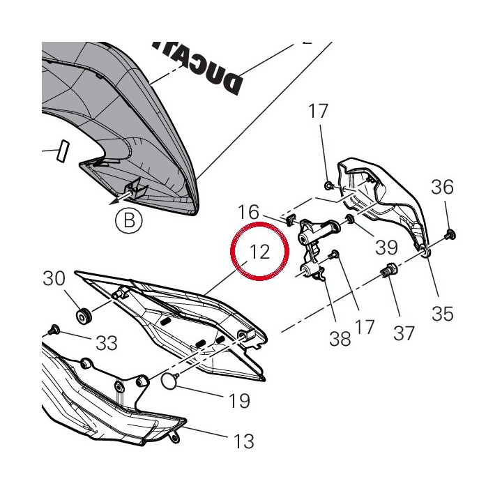 Couverture inférieure — réf. 48217891A | Ducati Store