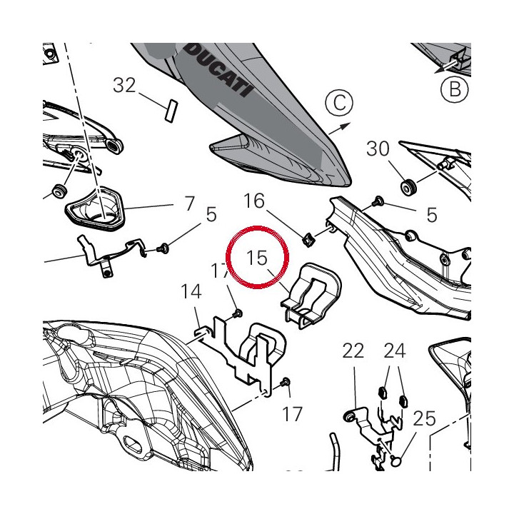 Tampon support câblage — réf. 86614851A | Ducati Store