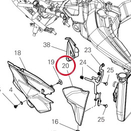 Cache radiateur droite — réf. 480PK691AA | Ducati Store