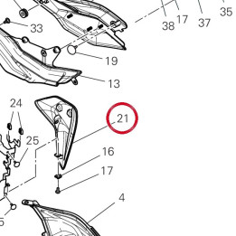 Cache radiateur gauche — réf. 480PK681AA | Ducati Store
