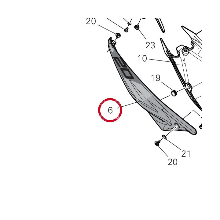 Panneau lateral droit — réf. 48312411AA | Ducati Store