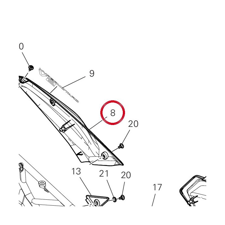 Panneau lateral gauche — réf. 48312421AA | Ducati Store