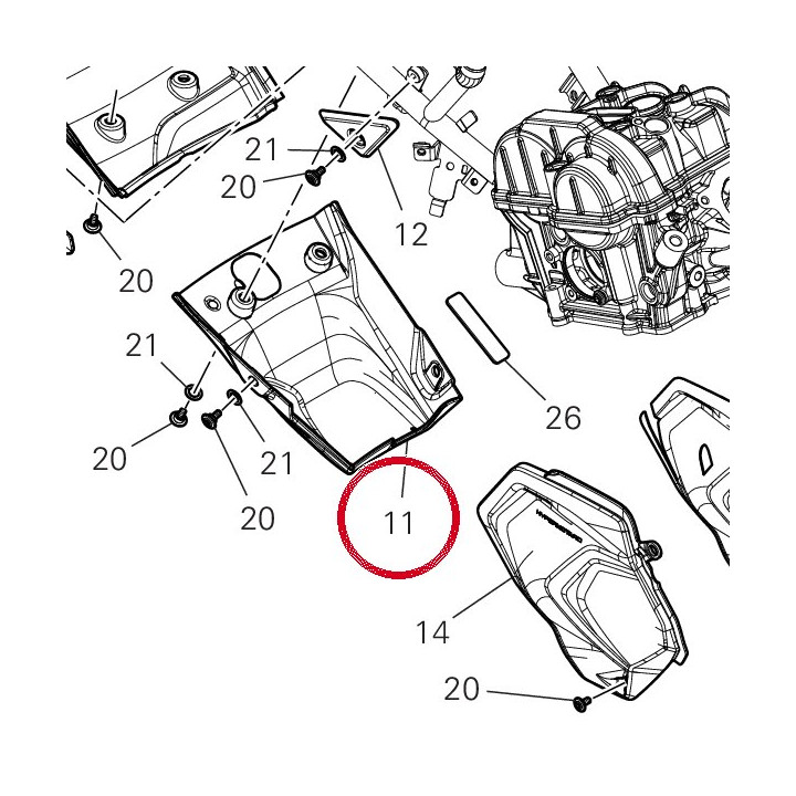 Cover gac V23L 48312432A — réf. 48312432A | Ducati Store