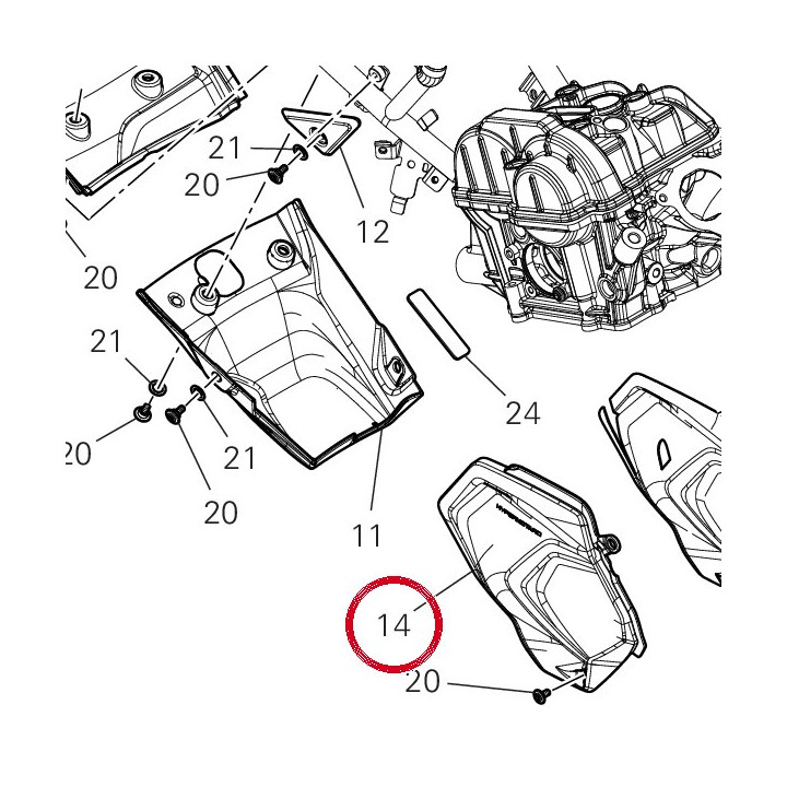 Couvercle droit moteur — réf. 48217861A | Ducati Store
