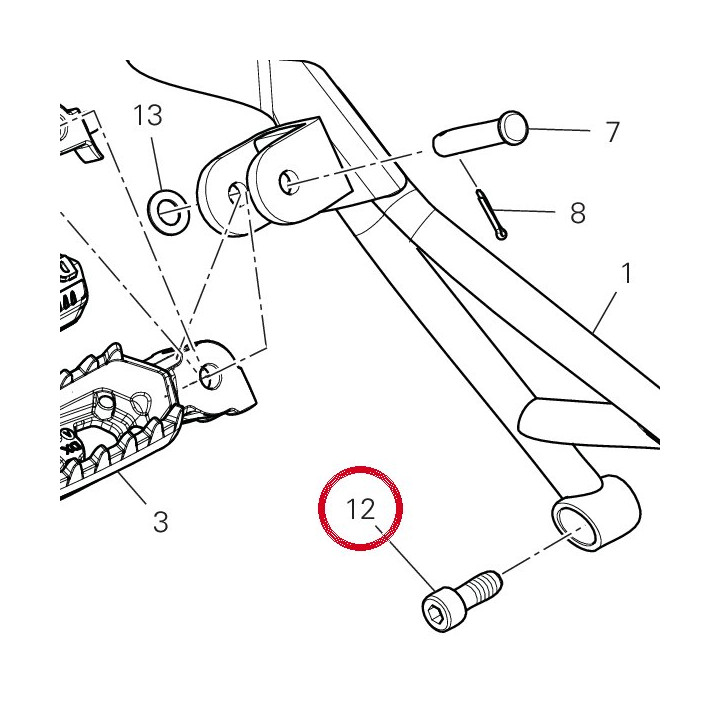 Vis tcei M8X20 77151238C — réf. 77151238C | Ducati Store