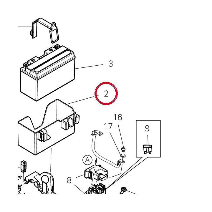 Support batterie 86614621B — réf. 86614621B | Ducati Store