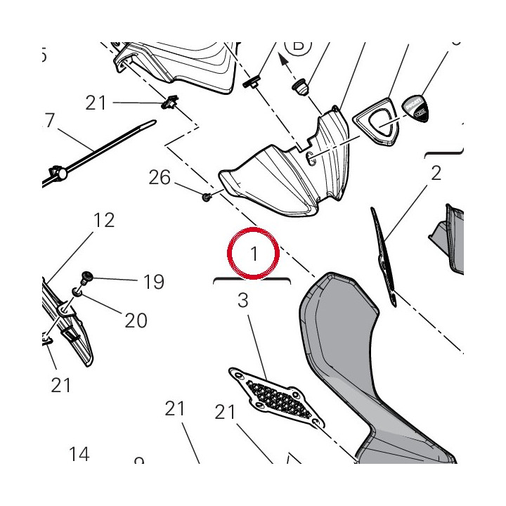 Cupolino inferiore — réf. 481P0201BB | Ducati Store