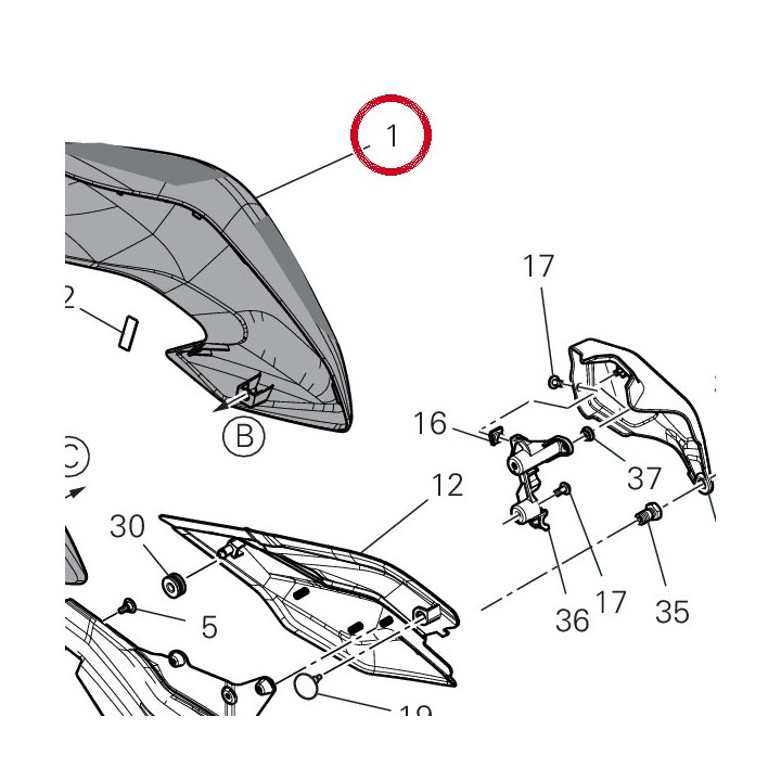 Couvercle réservoir — réf. 480ZF221CB | Ducati Store