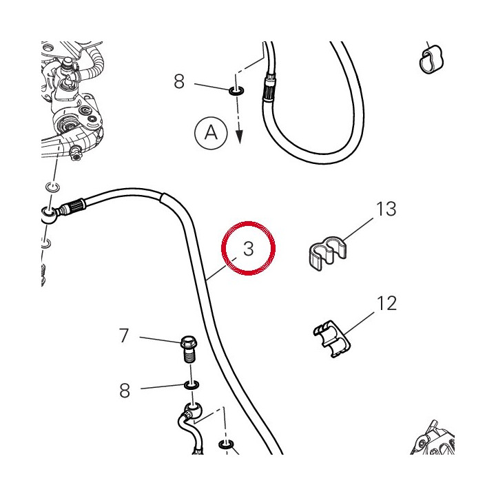 Durite maître cylindre av — réf. 61811991C | Ducati Store