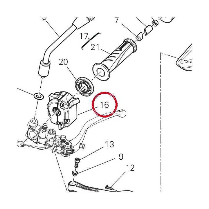 Commutateur gauche 65110271C — réf. 65110271C | Ducati Store