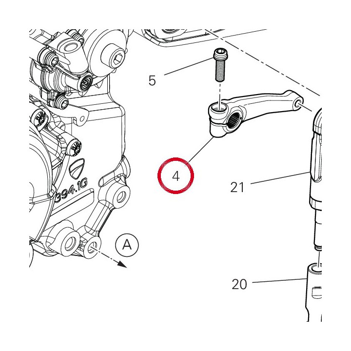 Gearchange lever V21D — réf. 45613682BA | Ducati Store