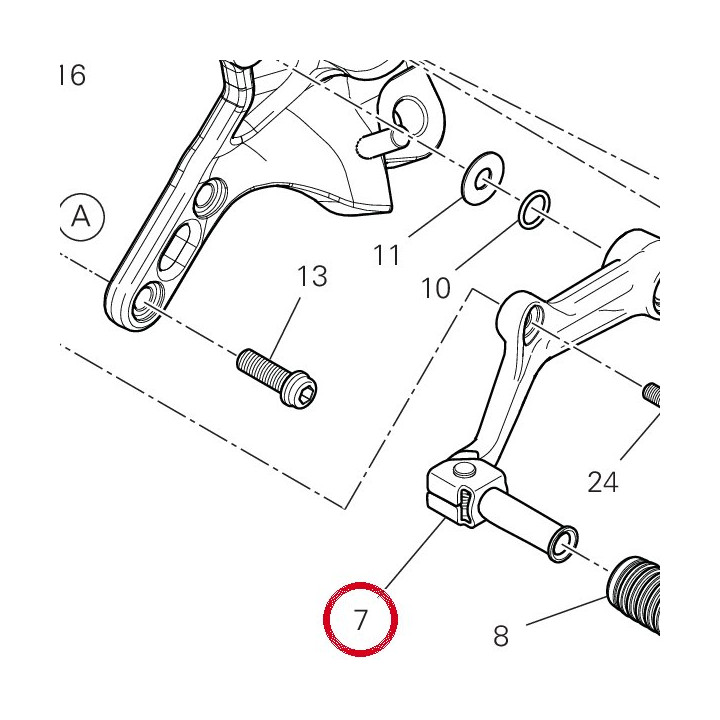 Gearchange control lever — réf. 45623672BA | Ducati Store