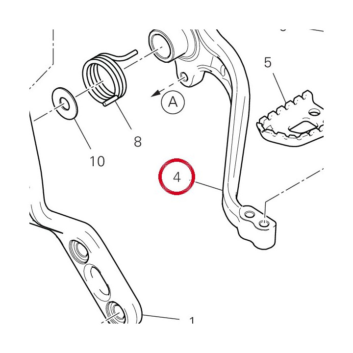 Ensemble levier frein — réf. 45721281BA | Ducati Store
